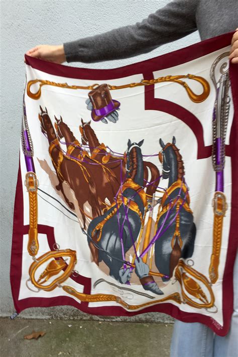 Hermes equestrian silk scarf